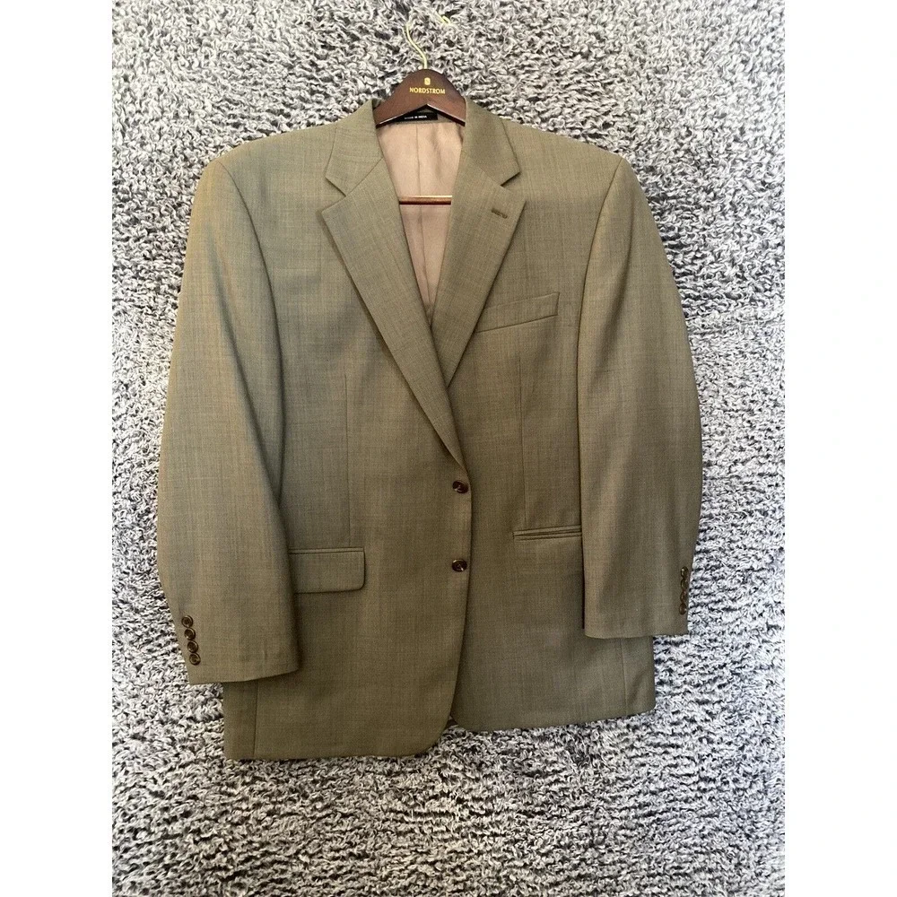 Lauren Ralph Lauren Sport Coat Blazer Mens 44R Wool Mark Tan, Made India